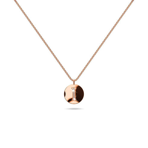 Solid 925 Sterling Silver Initial Alphabet Personalised Disc Necklace